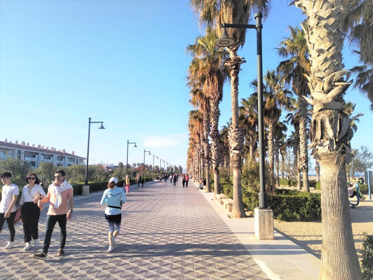 Apartamento 2 Hab En Malvarrosa A Metros De La Playa, Con Terraza Y Zonas Comun 3D فالنسيا المظهر الخارجي الصورة